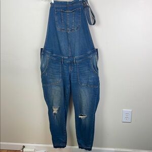 Indigo Blue Classic Blue Denim Overalls Size 1X